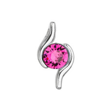Stříbrný přívěsek se Swarovski krystalem,  Fuchsia
