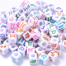 Plastový korálek kostka - znamení horoskopu