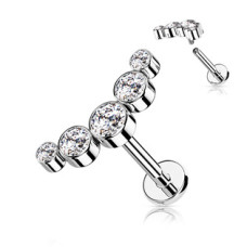 Piercing do brady se zirkony