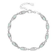 Stříbrný náramek s opálem