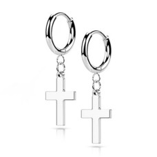 Ocelové náušnice s křížky