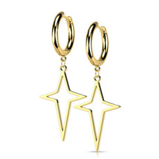 Zlacené ocelové náušnice s křížky