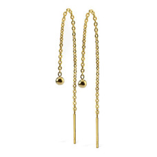 Zlacené ocelové náušnice řetízkové