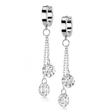 Ocelové náušnice s čirými kameny