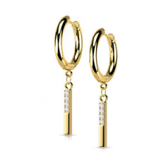 Zlacené visací ocelové náušnice