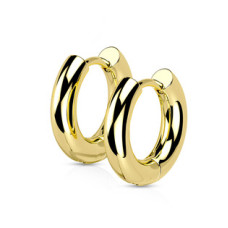 Zlacené ocelové náušnice kroužky 16 mm