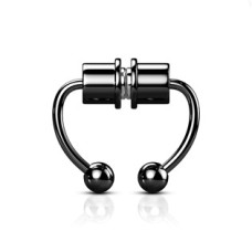 Černý falešný septum piercing do nosu