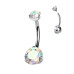 Piercing do pupíku vnitřní závit, zirkon - TITAN