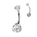 Piercing do pupíku vnitřní závit, zirkon - TITAN