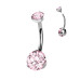 Piercing do pupíku vnitřní závit, zirkon - TITAN