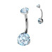 Piercing do pupíku vnitřní závit, zirkon - TITAN