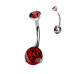 Piercing do pupíku vnitřní závit, zirkon - TITAN