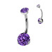 Piercing do pupíku vnitřní závit, zirkon - TITAN
