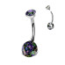 Piercing do pupíku vnitřní závit, zirkon - TITAN