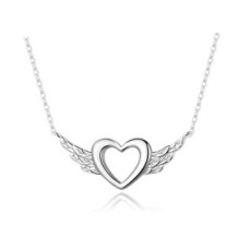 Stříbrný náhrdelník okřídlené srdce