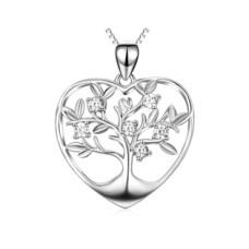 Stříbrný náhrdelník srdce strom života