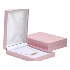 Růžová koženková krabička na náhrdelník