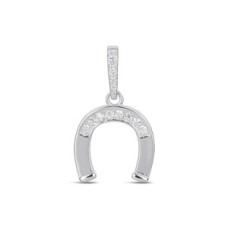 Stříbrný přívěšek - podkova se zirkony