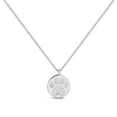 Střibrný náhrdelník kolečko - psí tlapka