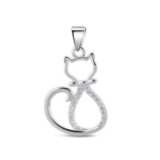 Stříbrný přívěsek kočička