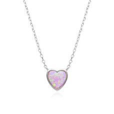 Stříbrný náhrdelník srdce s opálem