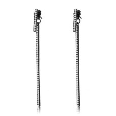 Černé visací ocelové náušnice