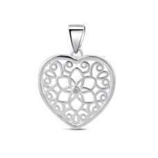 Stříbrný přívěšek - srdíčko s ornamenty