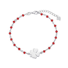 Stříbrný náramek čtyřlístek