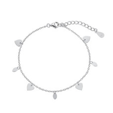 Dámský stříbrný náramek se srdíčky