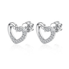 Stříbrné šroubovací náušnice srdíčka