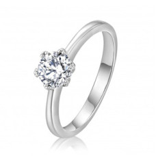 Stříbrný zásnubní prsten moissanit