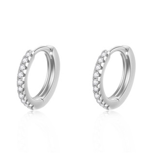 Stříbrné náušnice kroužky se zirkony Stříbrné náušnice kroužky se zirkony