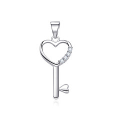 Stříbrný přívěšek klíček se zirkony