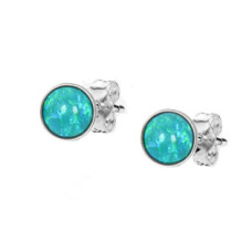 Stříbrné opálové náušnice