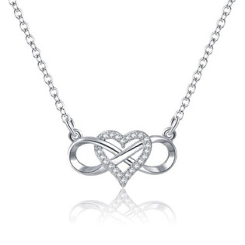 Stříbrný řetízek - srdíčko a nekonečno Stříbrný řetízek - srdíčko a nekonečno