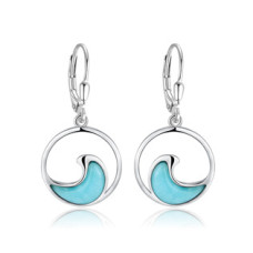 Stříbrné náušnice s larimarem
