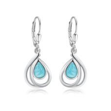 Stříbrné náušnice s larimarem