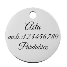 Ocelová psí známka 30mm