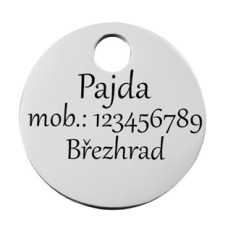 Ocelová psí známka 20mm