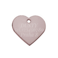 Hliníková psí známka srdíčko velké