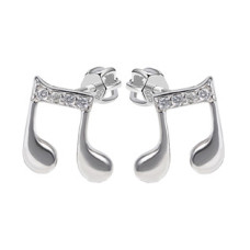 Stříbrné šroubovací náušnice noty