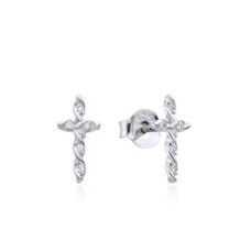 Stříbrné náušnice křížky