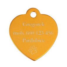 Hliníková psí známka srdce