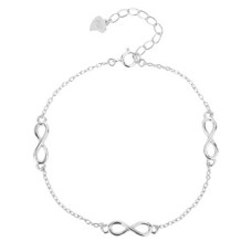 Stříbrný náramek se symboly nekonečno