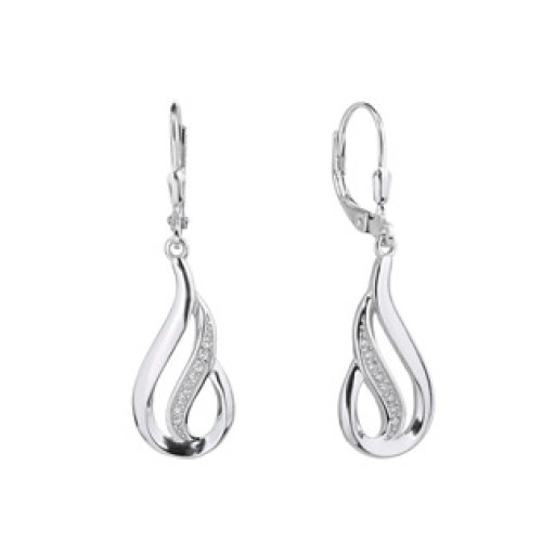 Stříbrné visací náušnice se zirkony Stříbrné visací náušnice se zirkony