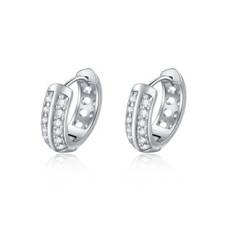 Stříbrné náušnice kroužky se zirkony