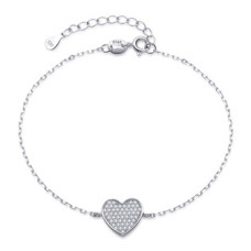 Dámský stříbrný náramek srdíčko