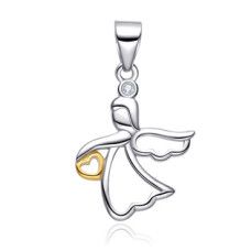 Stříbrný přívěšek andílek se srdíčkem