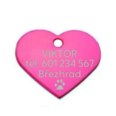 Hliníková psí známka srdíčko malé