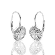 Stříbrné náušnice na klapku - strom života